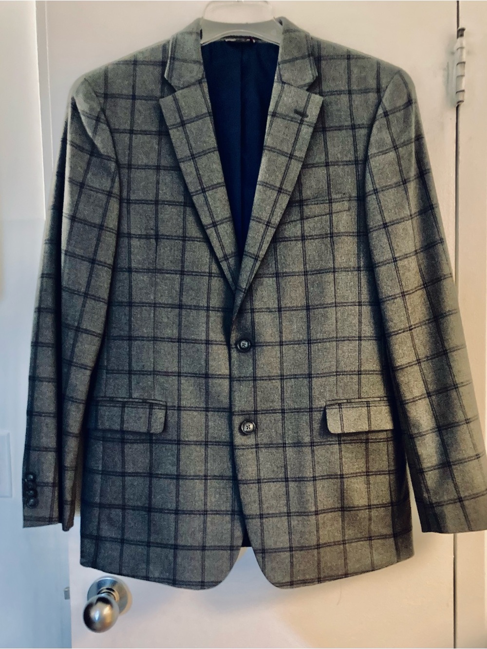 Tommy Hilfiger Gray Windowpane Sport Coat